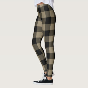 Leggings Plaid Noir Beige