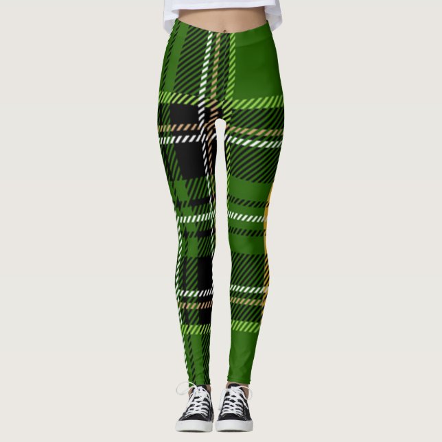 Leggings Plaid vert (Devant)