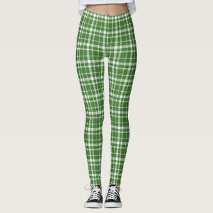 Leggings Plaid vert et blanc de jour de St Patricks