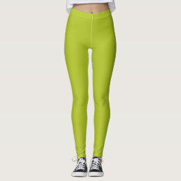 Leggings Plaine verte de chaux et simple