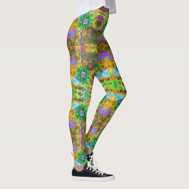 Leggings Plaisir au soleil - tournesol vert (Droite)