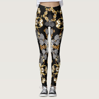 Leggings Plan d'or : Décor Floral Est