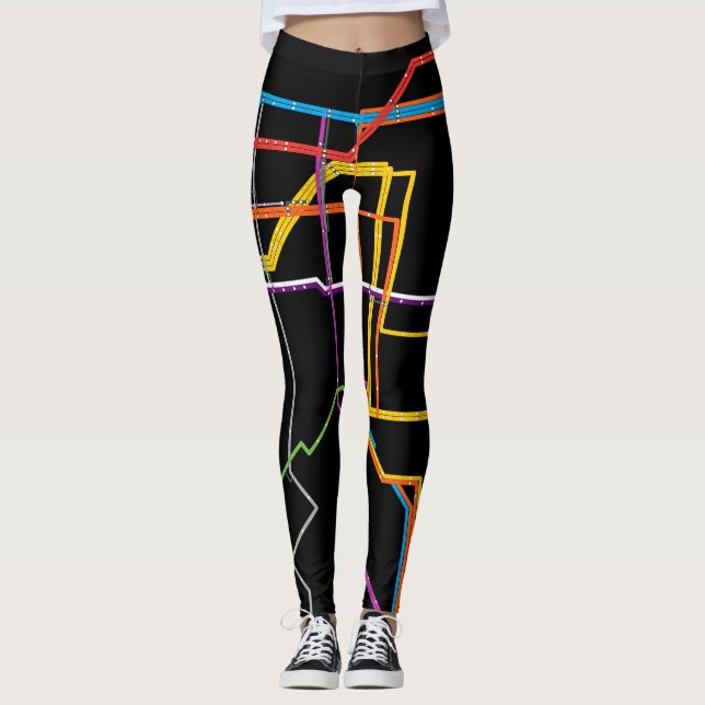 Leggings Plan du métro de la ville (Devant)