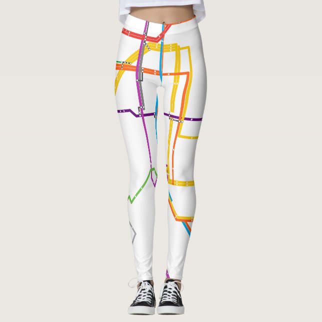 Leggings Plan du métro de la ville (Devant)