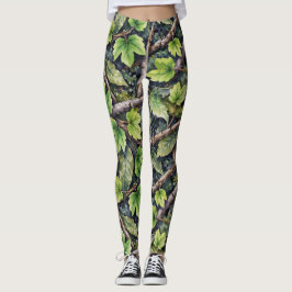 Leggings Plancher forestier Style Camouflage Motif sans cou