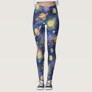 Leggings Planètes Et Signes Zodiaques Motif sans couture