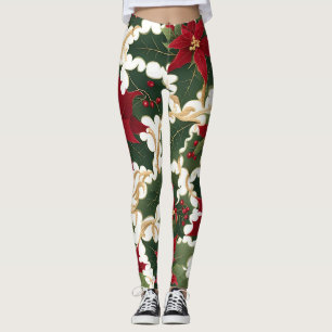 leggings plantes de noël à gogo