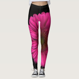 Leggings Plantes sur la marguerite rose de pantalon