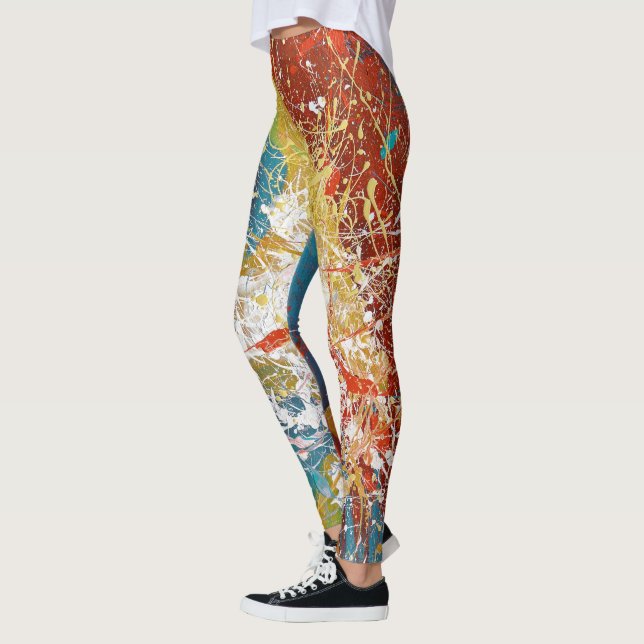 Leggings plaque de peinture abstraite moderne (Gauche)