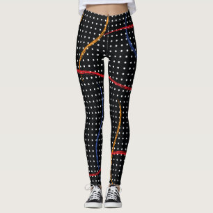 Leggings Plaque et points de peinture rétro