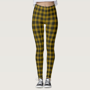 Leggings Plaque noire jaune tartan MacLeod