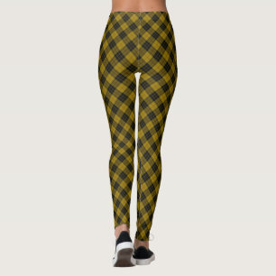 Leggings Plaque noire jaune tartan MacLeod