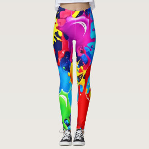Leggings Plaques de peinture vives : une instruction de cou