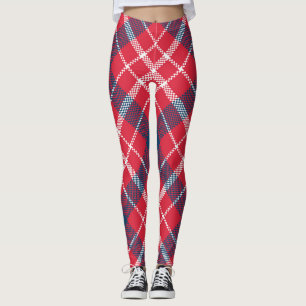Leggings plaqués Tartan rouge - Pantalon À damiers