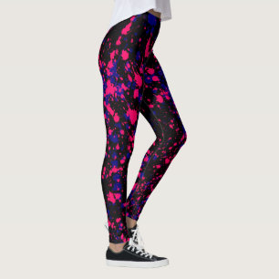 Leggings Plats de peinture violet et rose