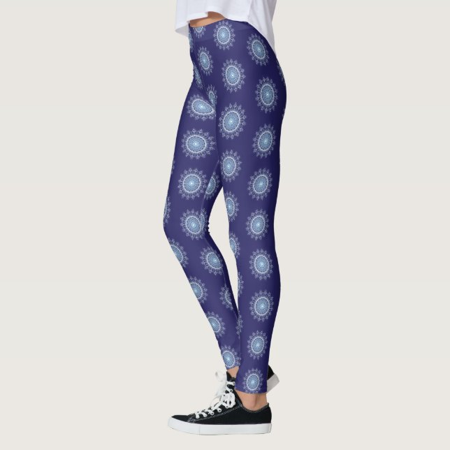 Leggings Pleggings bleus à flocon de neige (Gauche)