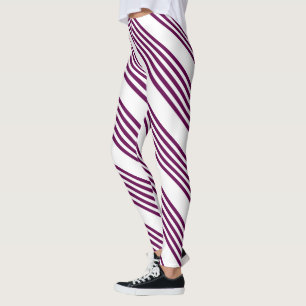 Leggings Plum et blanc cinq bandes motif