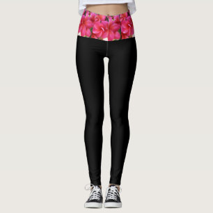 Leggings Plumeria rose hawaiienne jambières de yoga