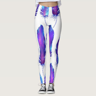 Leggings Plumes avec texture spatiale, motif magique.