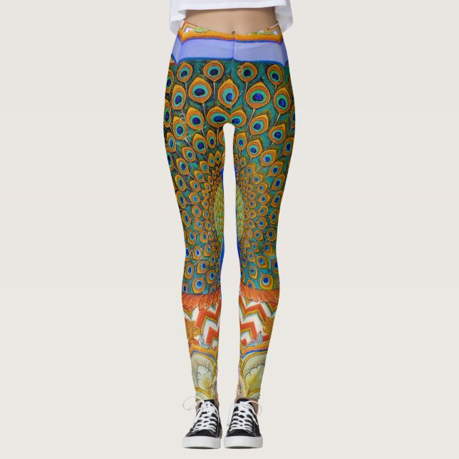 Leggings Plumes de paon (Devant)