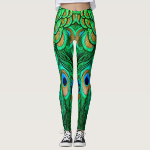 Leggings Plumes de paon glorieuses