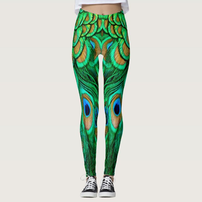 Leggings Plumes de paon glorieuses (Devant)