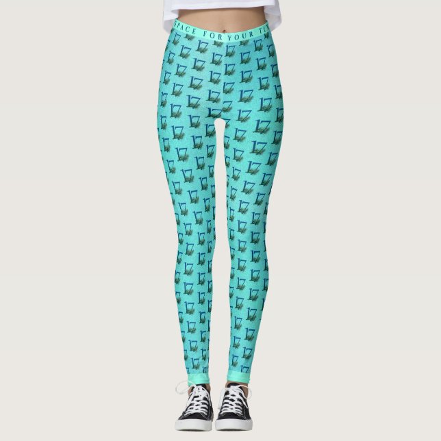 Leggings Plumes de paon pour 17e anniversaire ou anniversai (Devant)