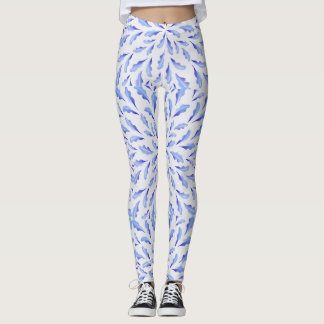 Leggings Plumes d'oiseau bleu