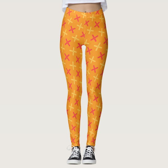Leggings Plus Motif minimal rose orange (Devant)