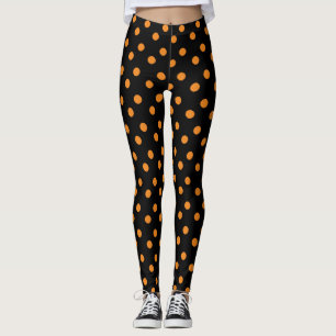 Leggings Poche orange et noire Halloween Leggem à thème