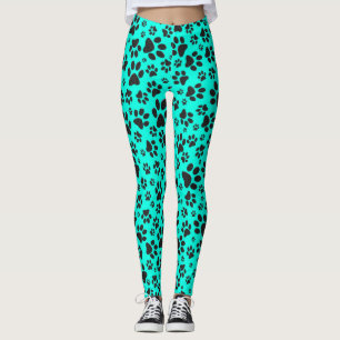 Leggings Poches de chien noir et blanc Pointe Polka sur cya