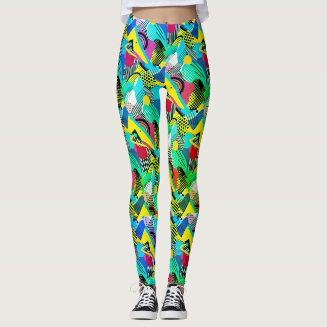 Leggings Podge de couleur et Motif (Devant)
