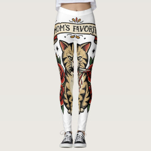 Leggings Poignard de chat préféré de maman Rose Tatouage tr