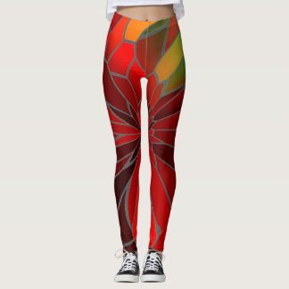 Leggings Poinsettia Abstraite