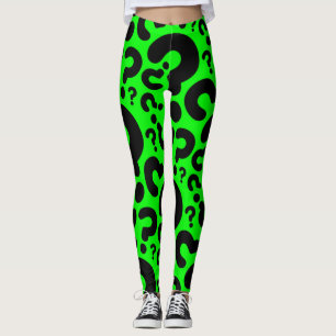 Leggings point d'interrogation vert acide halloween