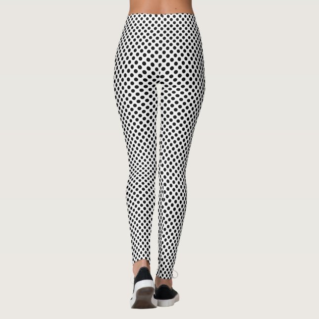 Leggings Point Polka noir et blanc (Dos)
