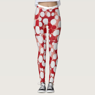 Leggings Point Polka rouge n blanc