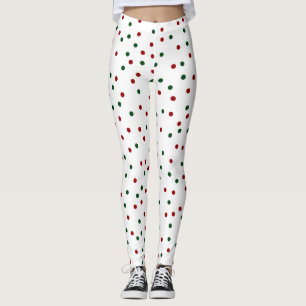 Leggings Pointe Polka rouge et verte