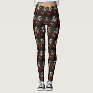 Leggings Pointeur à poils durs Griffon Noël du Père Noël