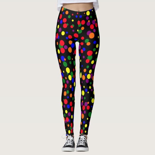 Leggings Points aléatoires Couleurs de la fierté Motif Legg (Devant)