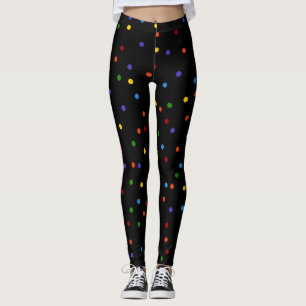 Leggings Points arc-en-ciel Polka Dot Noir Confetti