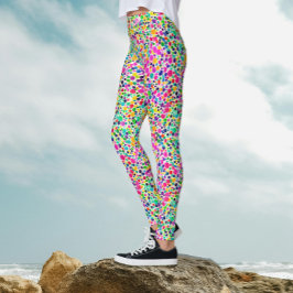 Leggings Points colorés Abstraits Motif de peinture aquarel