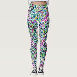 Leggings Points colorés Confetti amusants Motif d'aquarelle