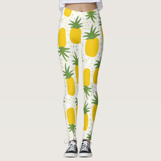 Leggings Points d'ananas : Conception de fruits d'été
