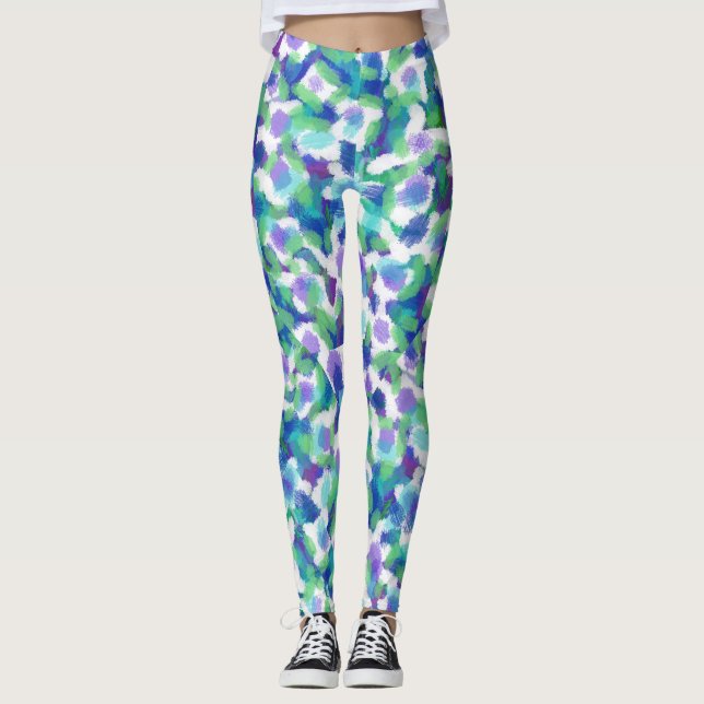 LEGGINGS POINTS DE COULEUR DE LEPOARD (Devant)