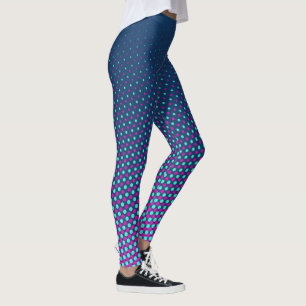 Leggings Points de différentes tailles - rose cyan bleu