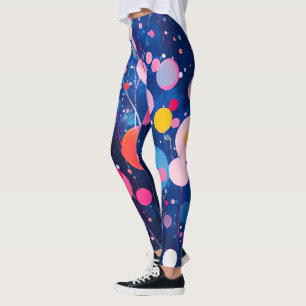 Leggings points de peinture couleur acryl sur sol bleu