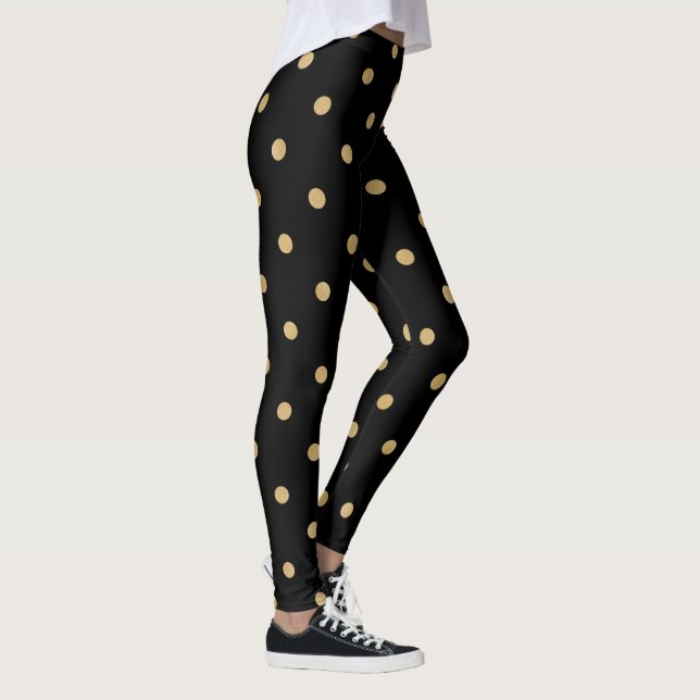 Leggings Points de polka en or simple (Droite)
