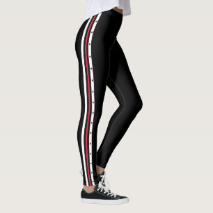 Leggings Points noirs blancs rouges de mode latérale à la