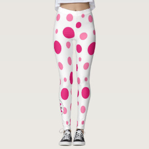 Leggings Points noirs roses personnalisés avec nom et monog